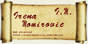 Irena Momirović vizit kartica
